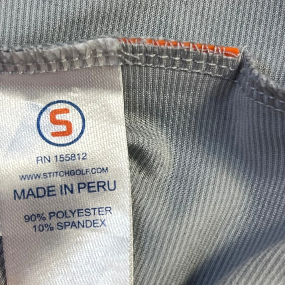 Stitch Golf Quarter Zip Pullover Performance Stripe Active Top Mens Small Grey